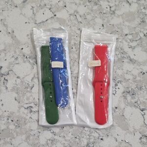 Red, Blue, and Green Silicone Watch Bands